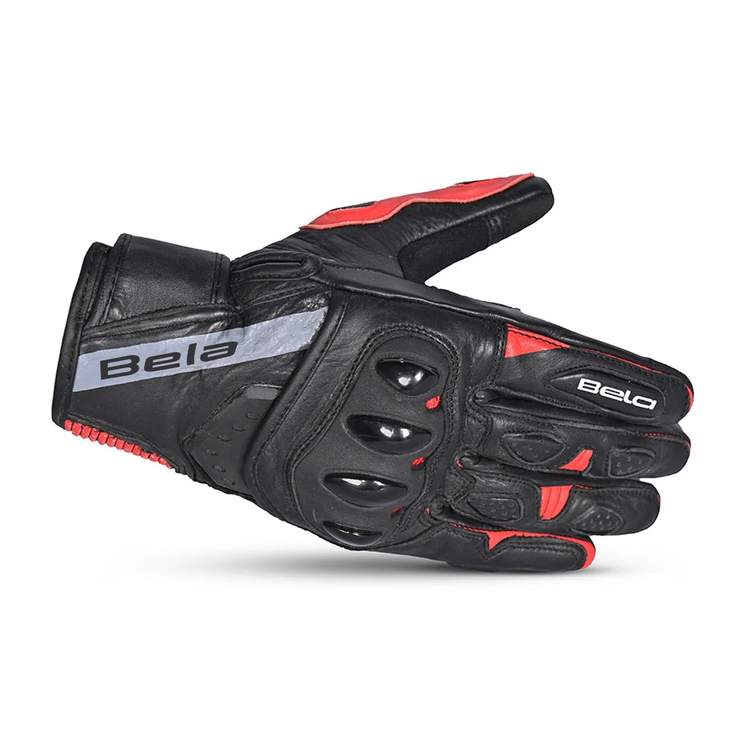 BELA BLAST Women's Motorcycle Leather Gloves Black Red – 3 – Maximomoto PT