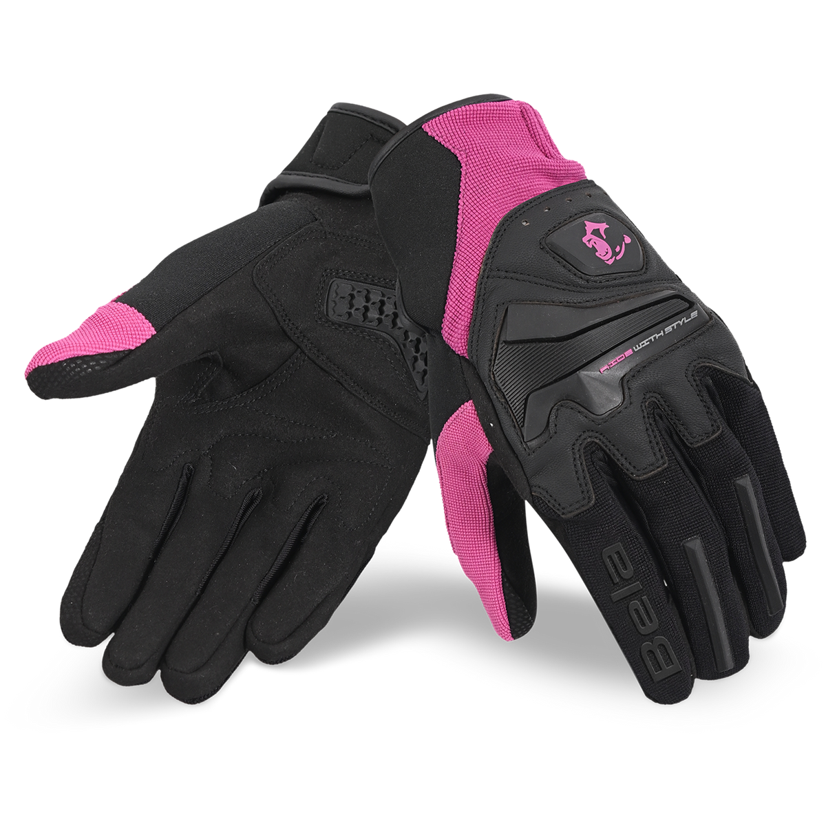 BELA STAR LUVAS DE MOTO SENHORA TEXTIL PRETO ROSA