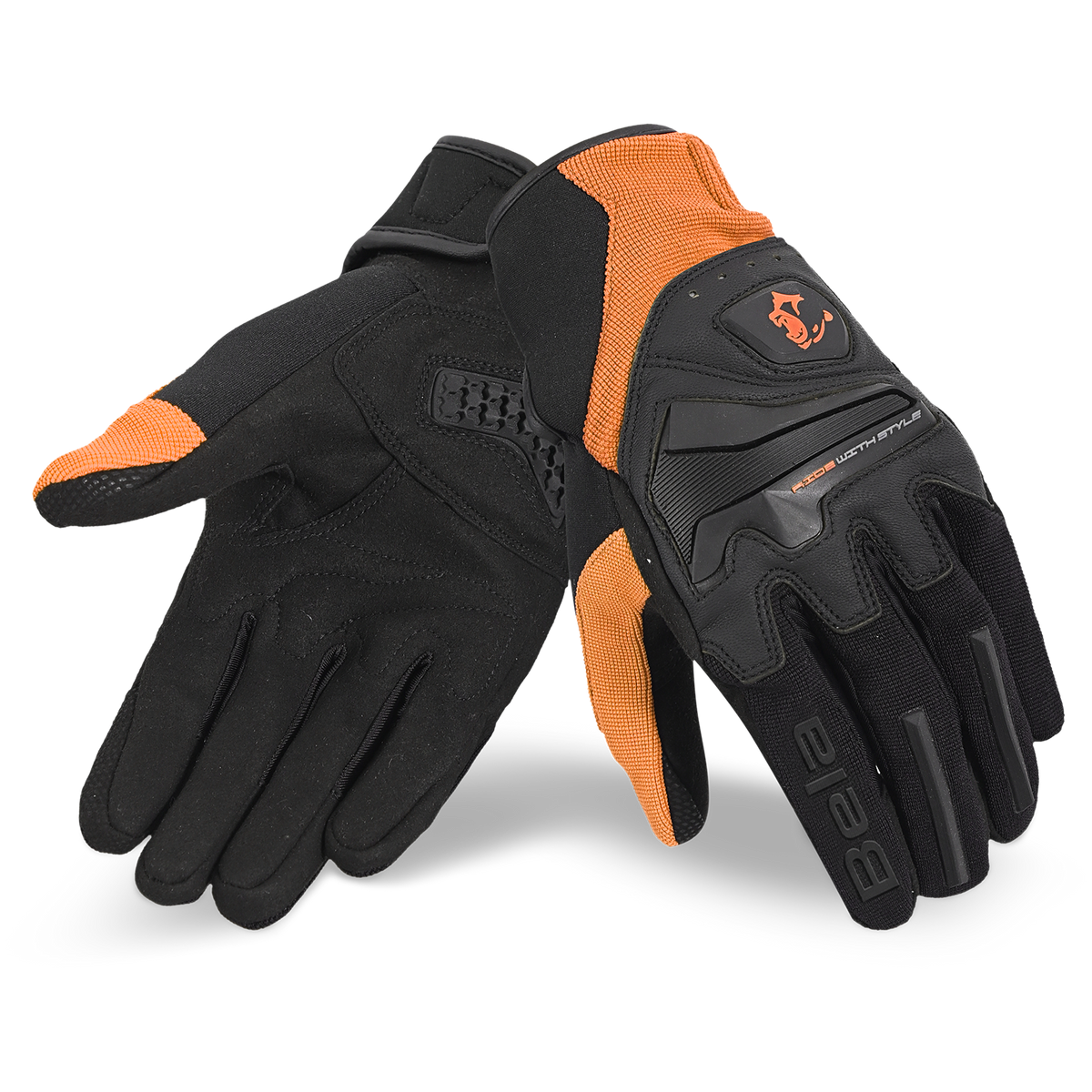 BELA STAR LUVAS DE MOTO HOMEM TEXTIL PRETO LARANJA
