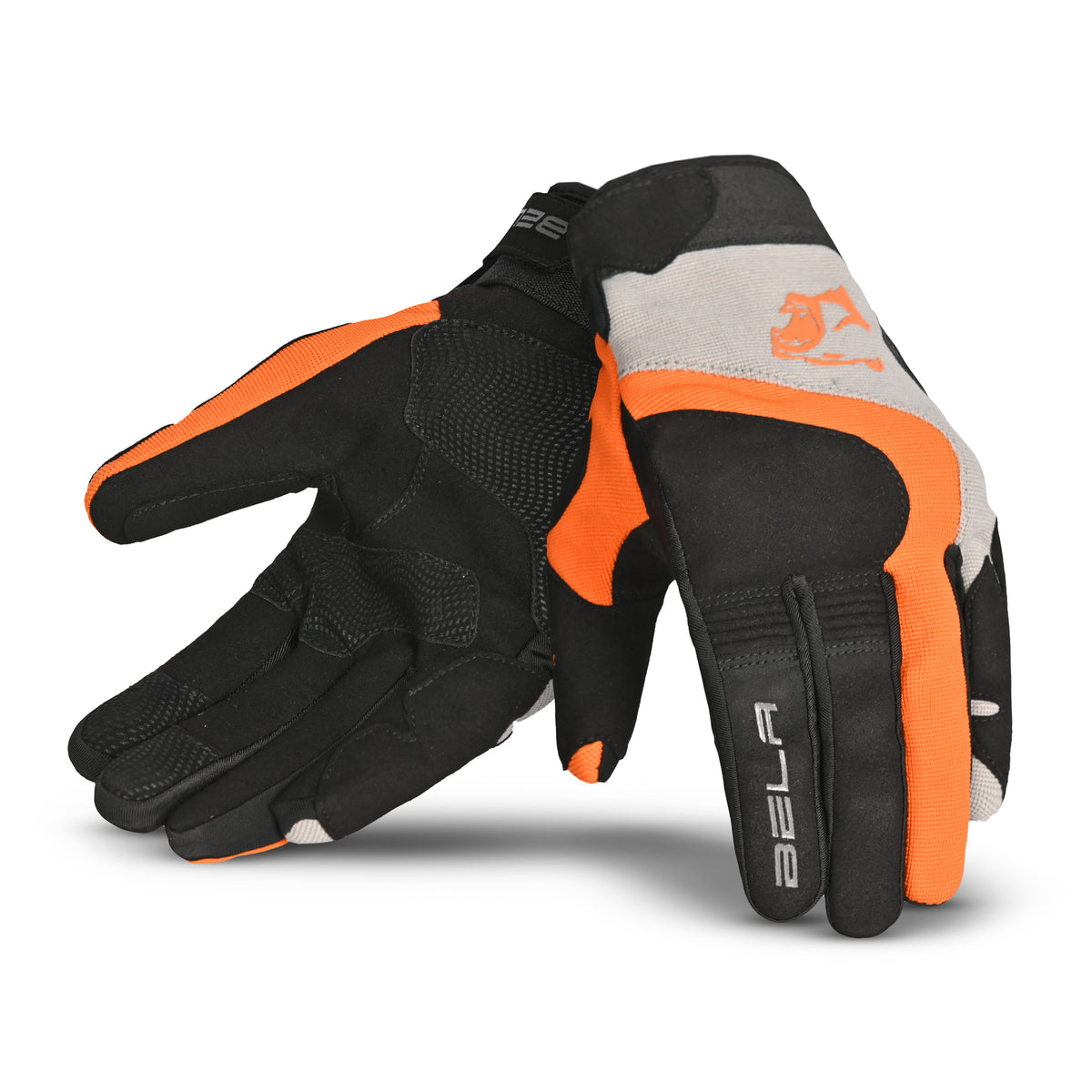 BELA ADVENTURE Textile Motorcycle Gloves Black Orange