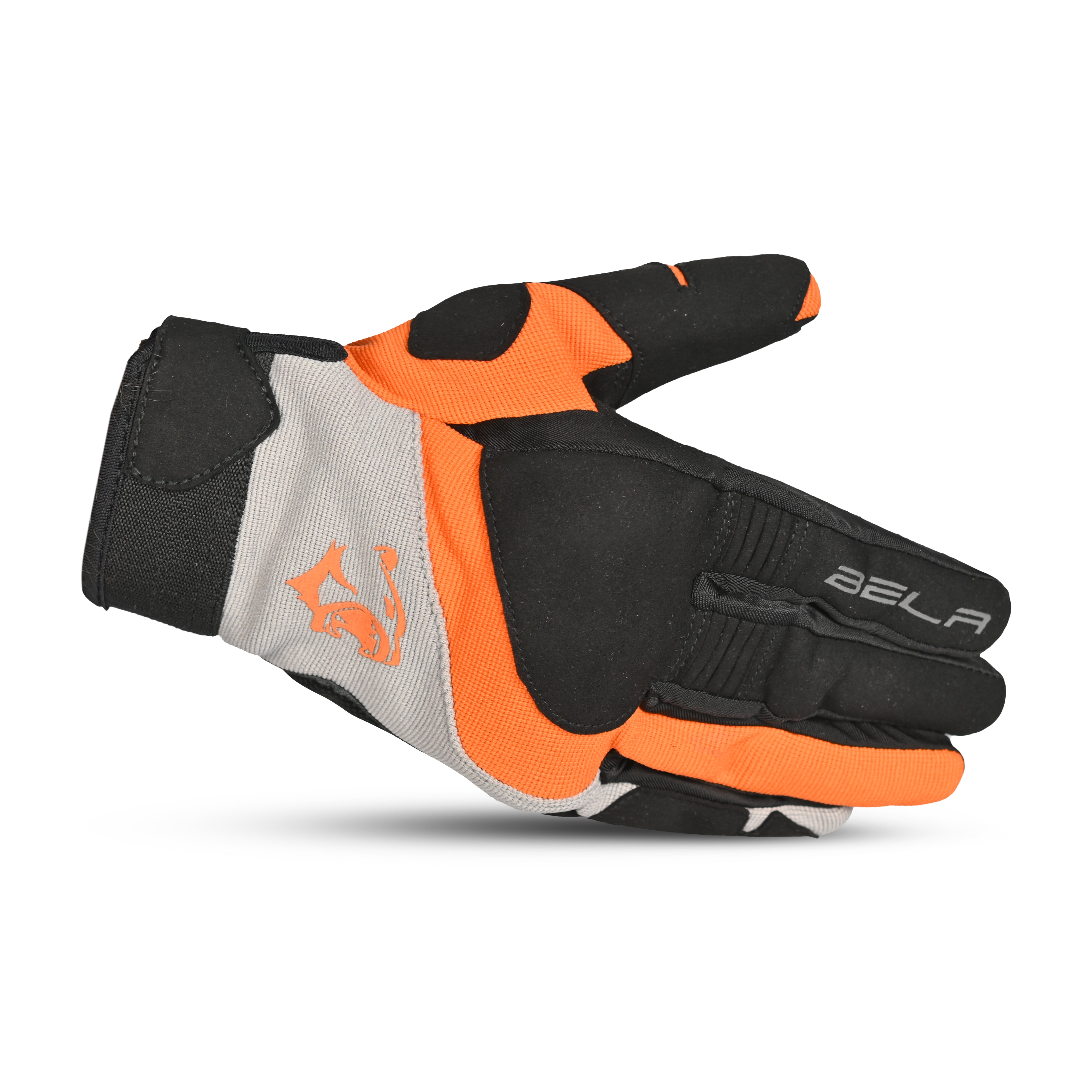 BELA ADVENTURE Textile Motorcycle Gloves Black Orange – 5 – Maximomoto PT