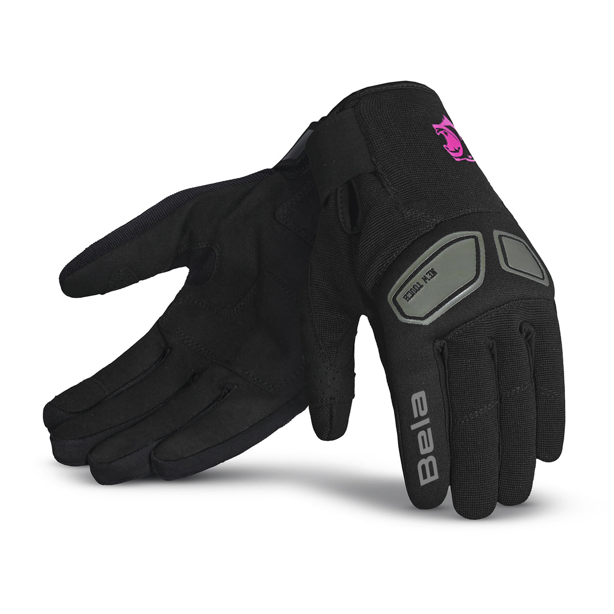 BELA LMBU 2 Luvas De Moto Senhora Textil Preto Rosa