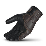 BELA RUSH Motorcycle Men's Leather Gloves Black Brown