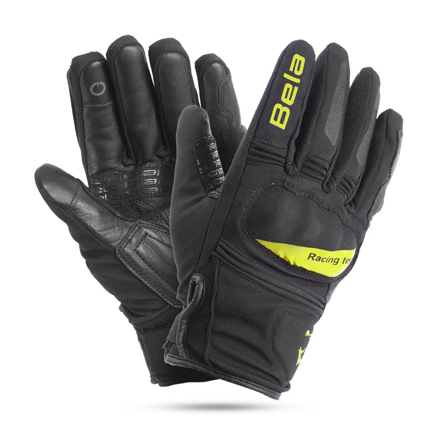 BELA BOOM WINTER WP Motorcycle Textile Gloves Black Fluorescent Yellow – 1 – Maximomoto PT