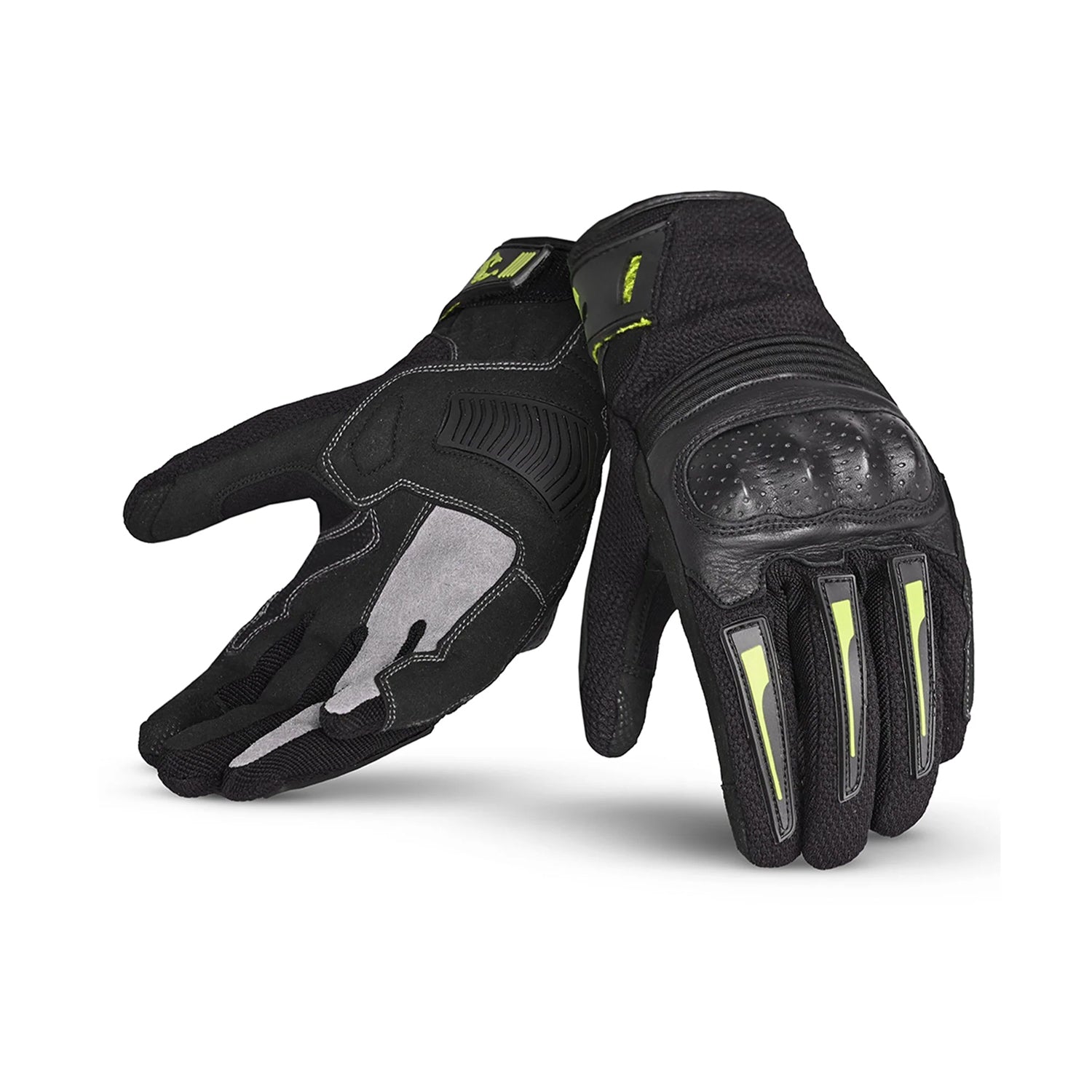 BELA DRIFT Motorcycle Textile Gloves Black Fluorescent Yellow – 1 – Maximomoto PT