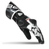 BELA LEMOX Luvas De Moto Homem Couro Preto Branco