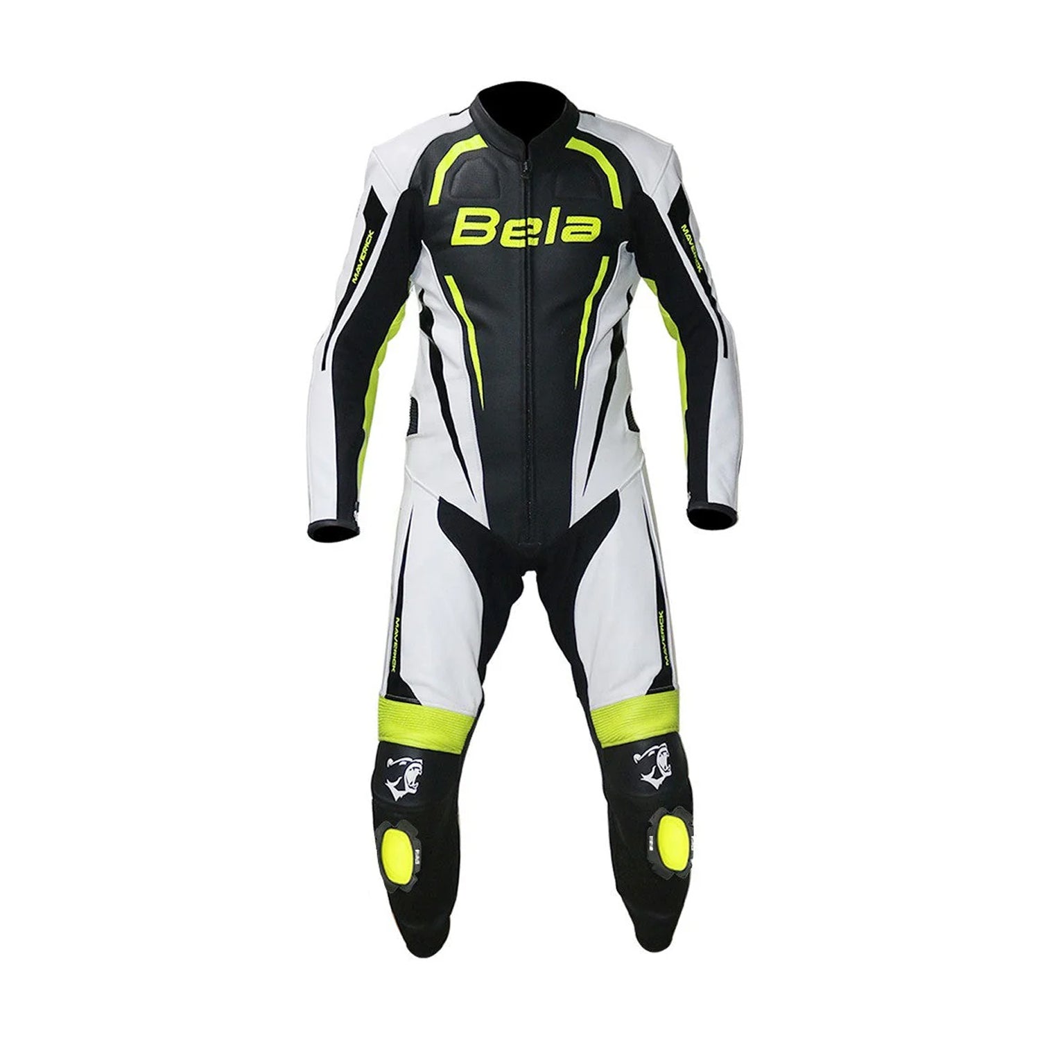 BELA MAVERICK 1 PC Motorcycle Suit White Black Fluorescent Yellow – 1 – Maximomoto PT
