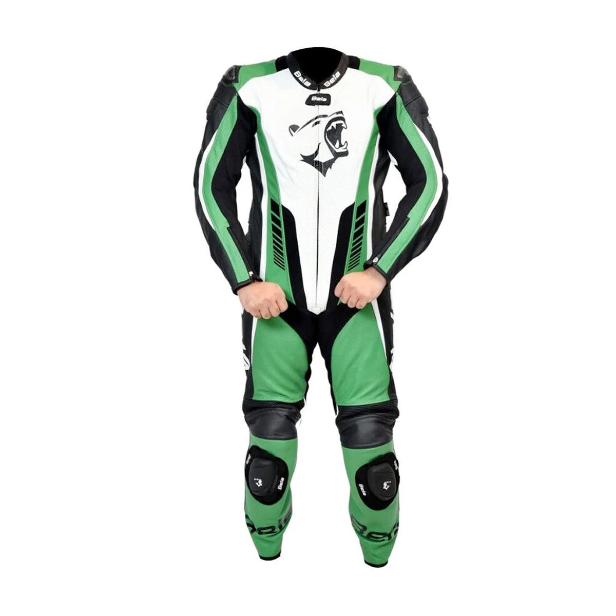 BELA SPEED STAR 1 PC Motorcycle Suit White Black Green