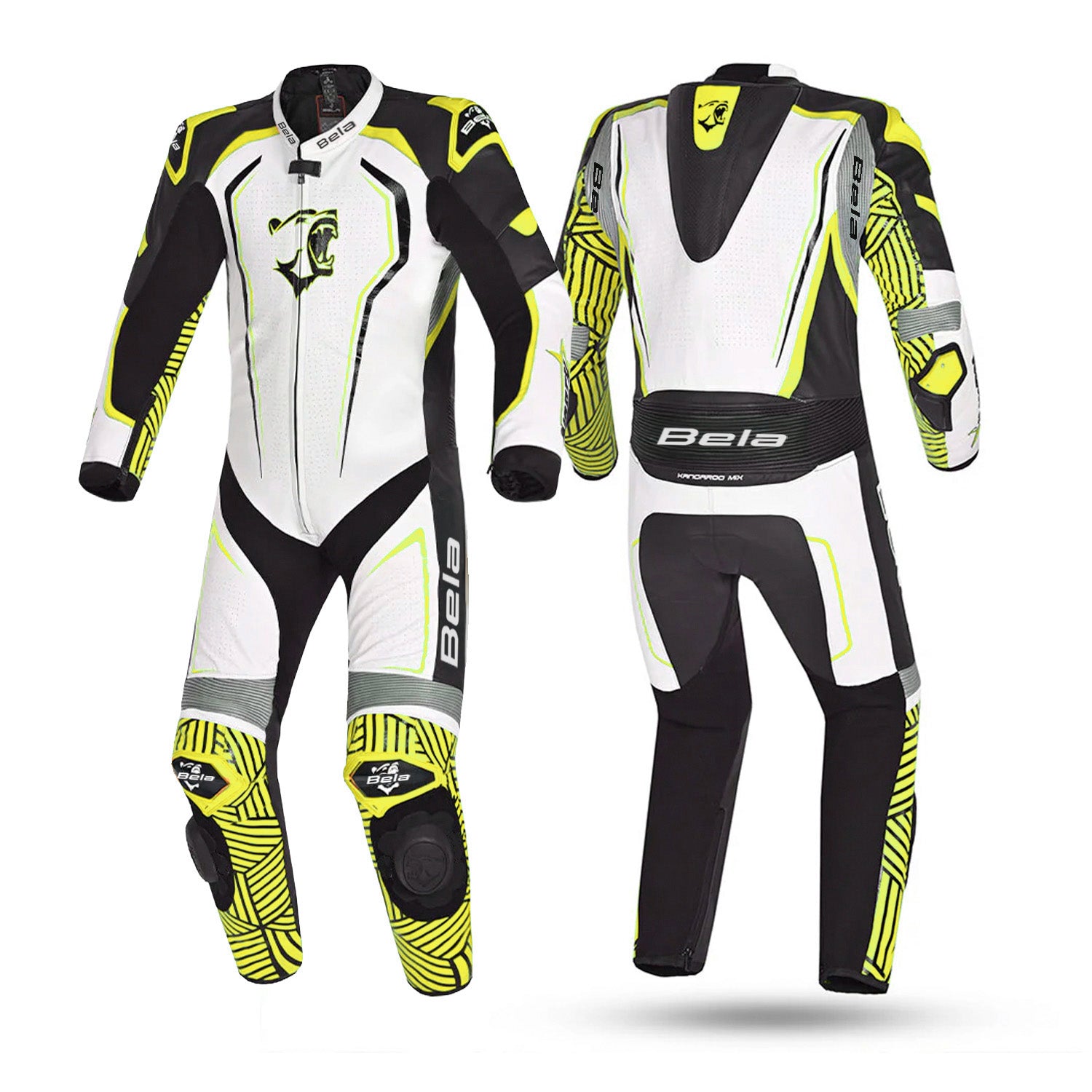 BELA North Star 2 PC Fatos De Moto Couro Branco Preto Amarillo – 2 – Maximomoto PT