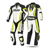 BELA ROCKET KIDS 1 PC Motorcycle Suit White Fluorescent Yellow