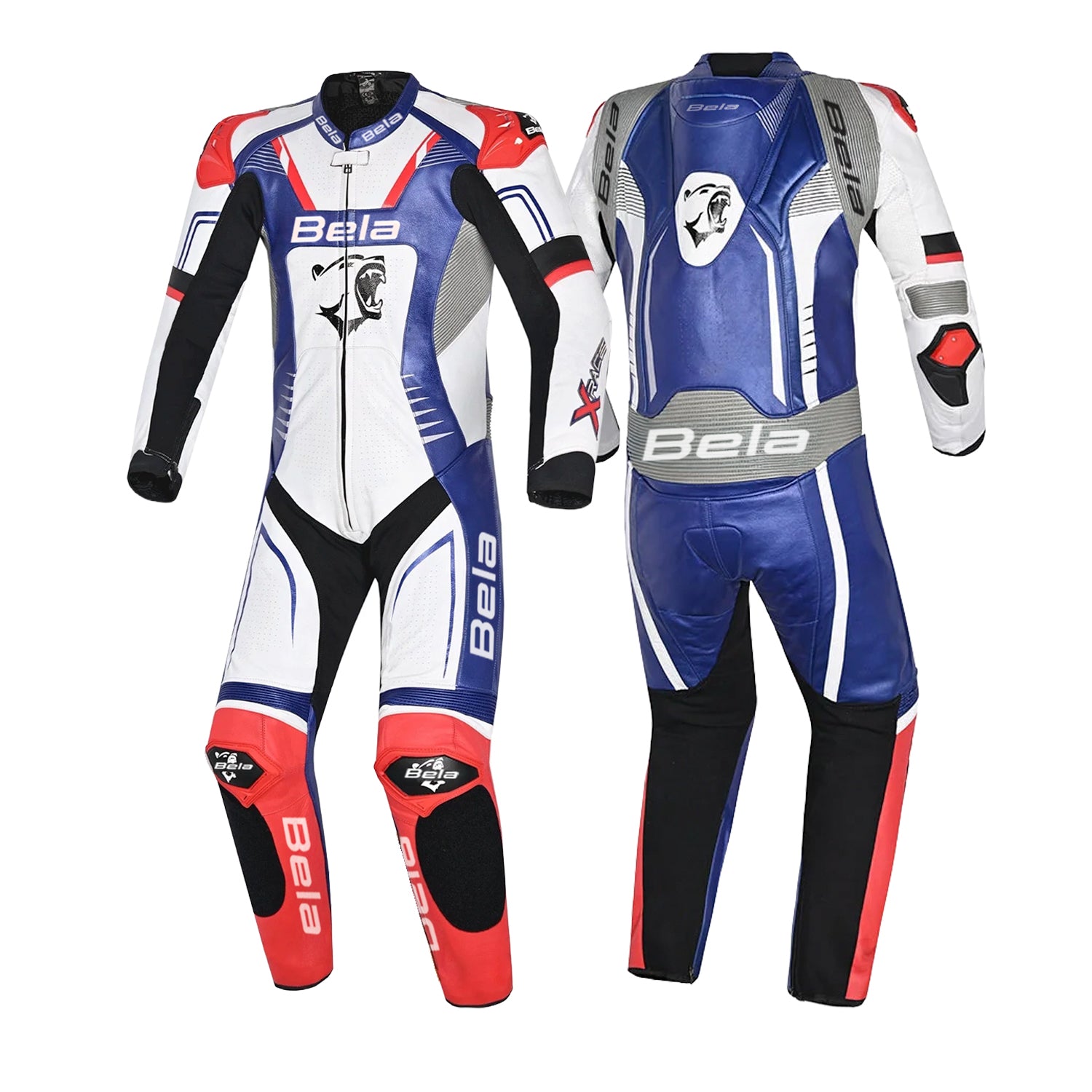BELA MONO 1 PC X RACE Motorcycle Suits White Black Blue – 2 – Maximomoto PT
