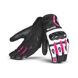 BELA AIR FLOW Moto Textile Gloves for Women, Black and Pink