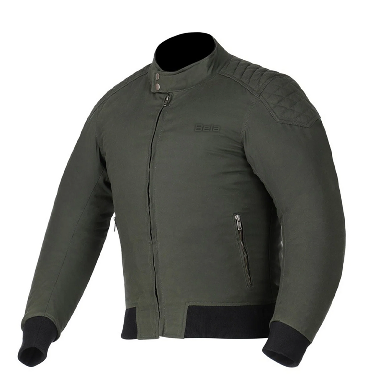 BELA Bullet Bomber Motorcycle Textile Jacket Olive Green