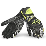 BELA ARMOUR PRO Luvas De Moto Couro Preto Amarelo