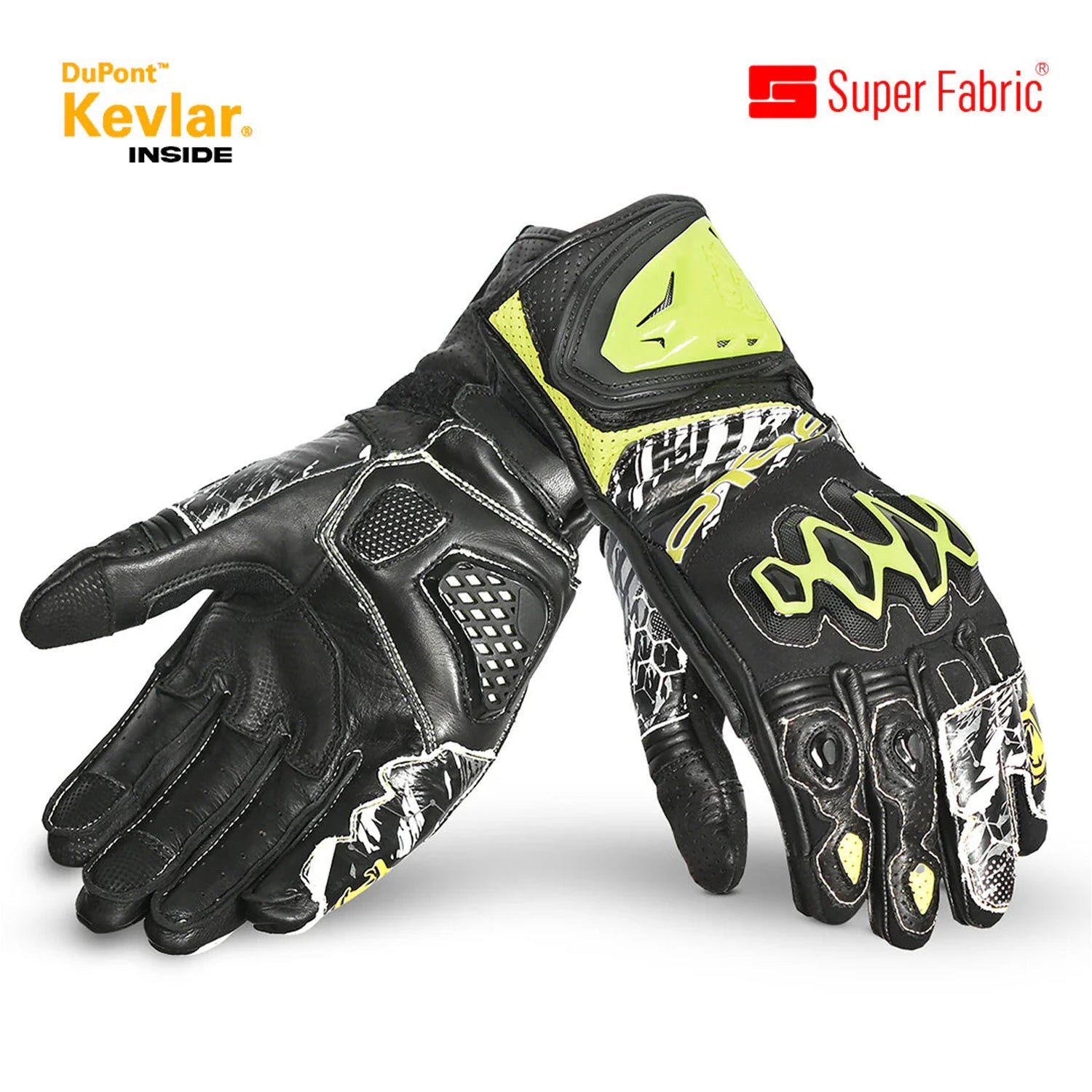 BELA ARMOUR PRO Luvas De Moto Couro Preto Amarelo – 2 – Maximomoto PT