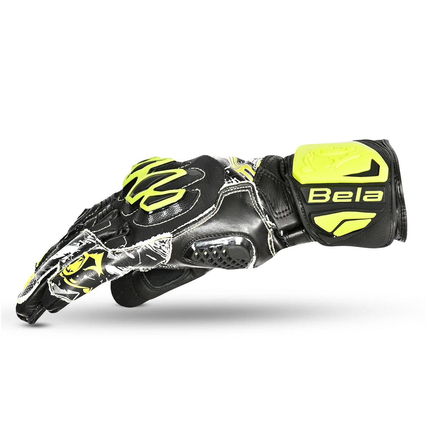 BELA ARMOUR PRO Luvas De Moto Couro Preto Amarelo – 5 – Maximomoto PT