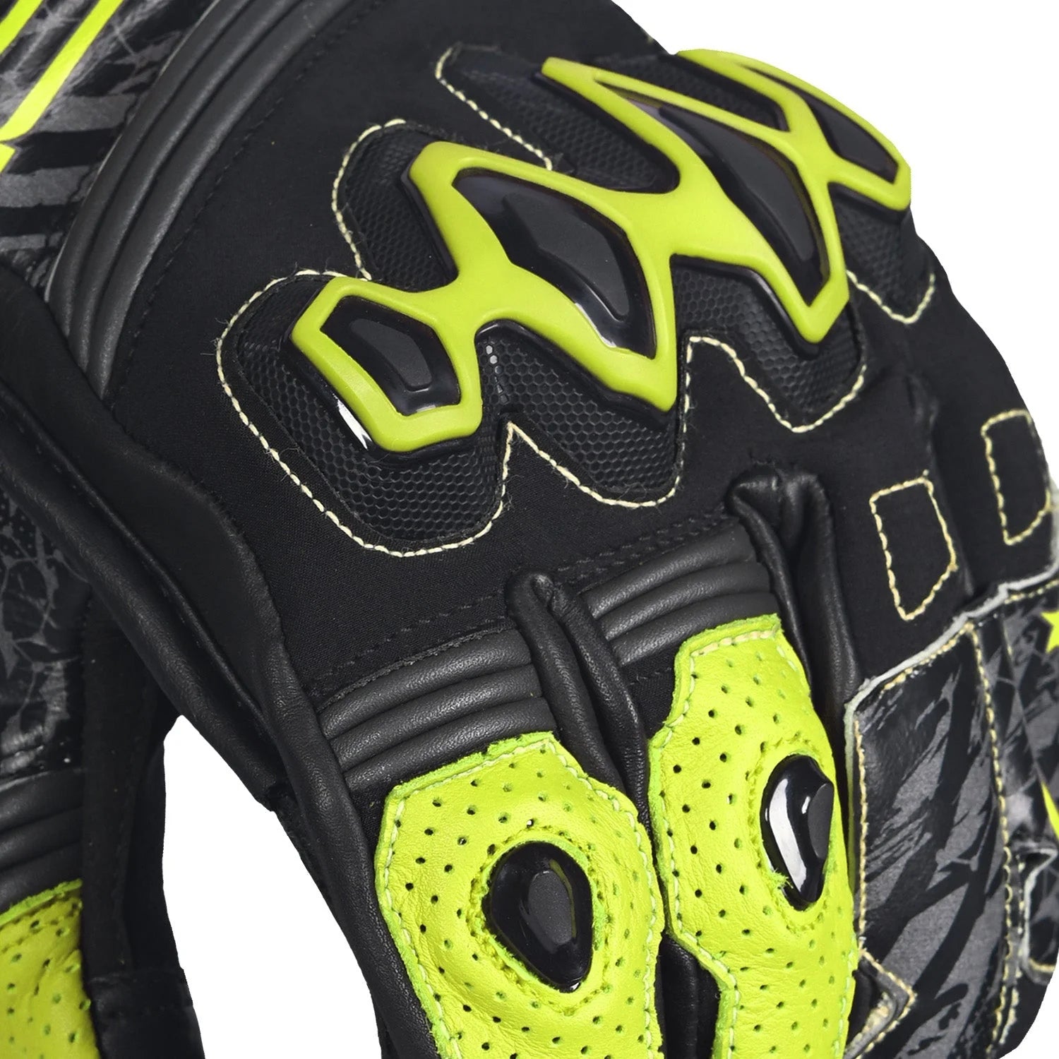 BELA ARMOUR PRO Moto Curta Luvas Preto Fluo Amarelo – 5 – Maximomoto PT