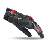 BELA ARMOUR PRO Moto Curta Luvas Preto Vermelho