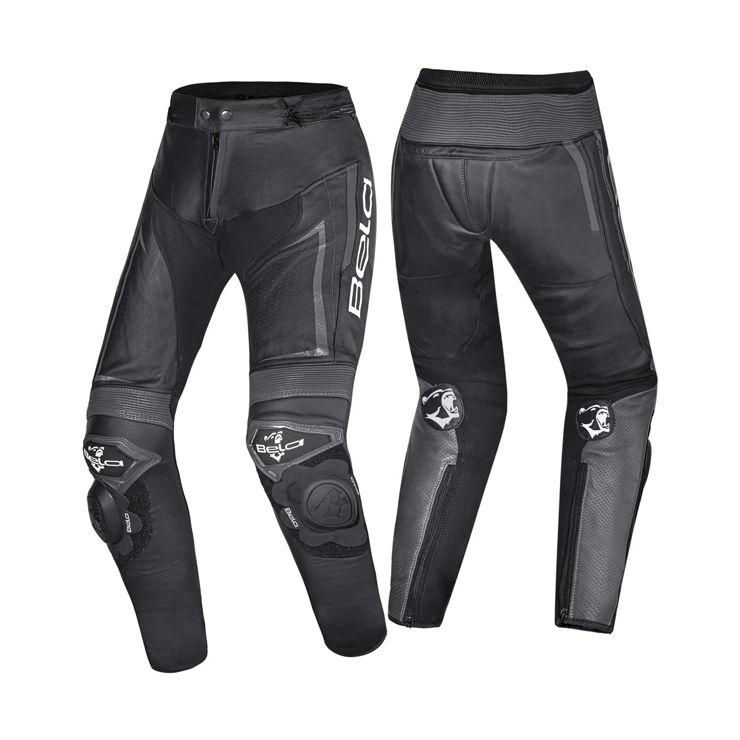 BELA BEAST Moto Homem Couro Calcas Preto Anthra Branco – 2 – Maximomoto PT