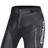 BELA BEAST Moto Homem Couro Calcas Preto Anthra Branco