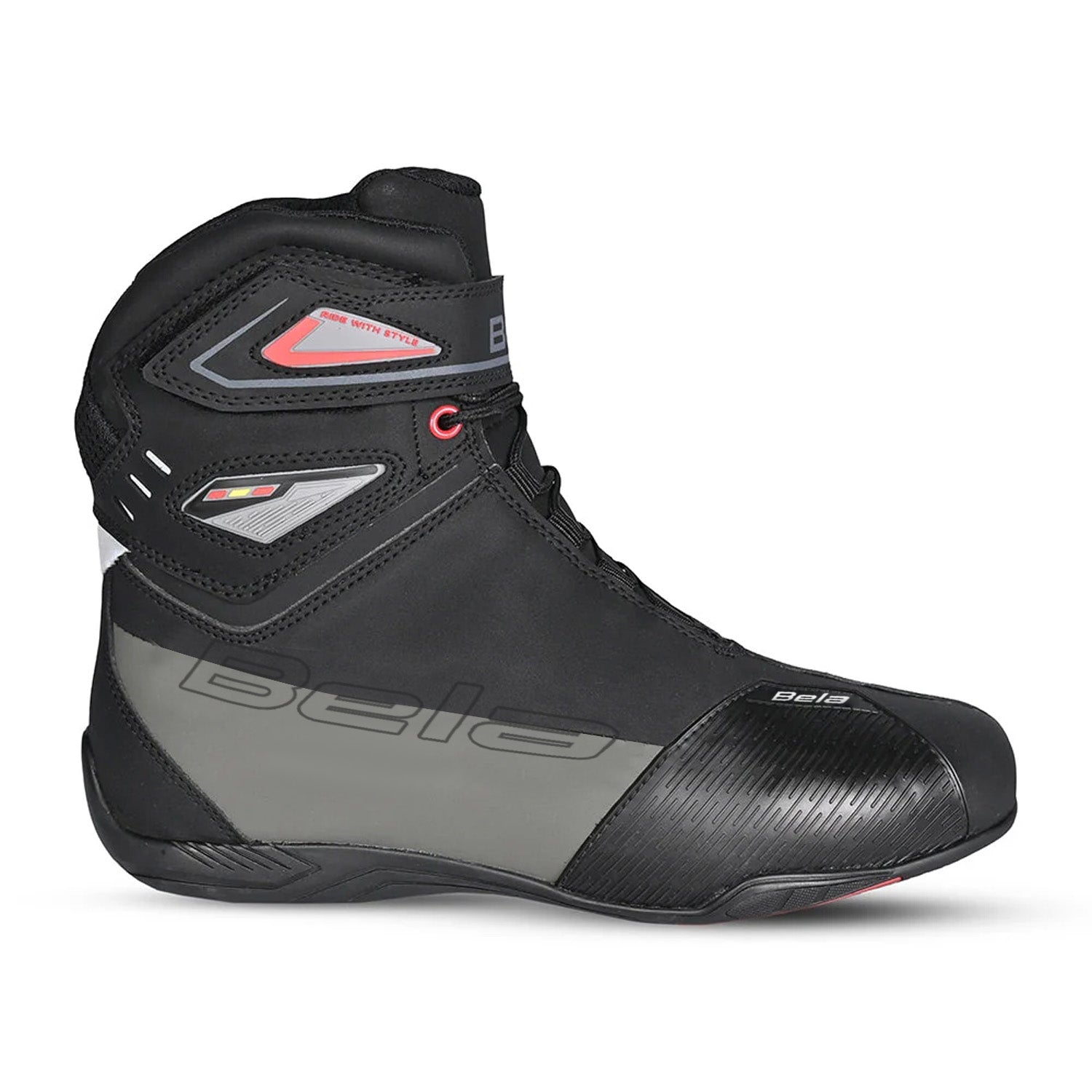 BELA BLAZE Motorcycle Leather Boots for Men, Black and Gray – 5 – Maximomoto PT