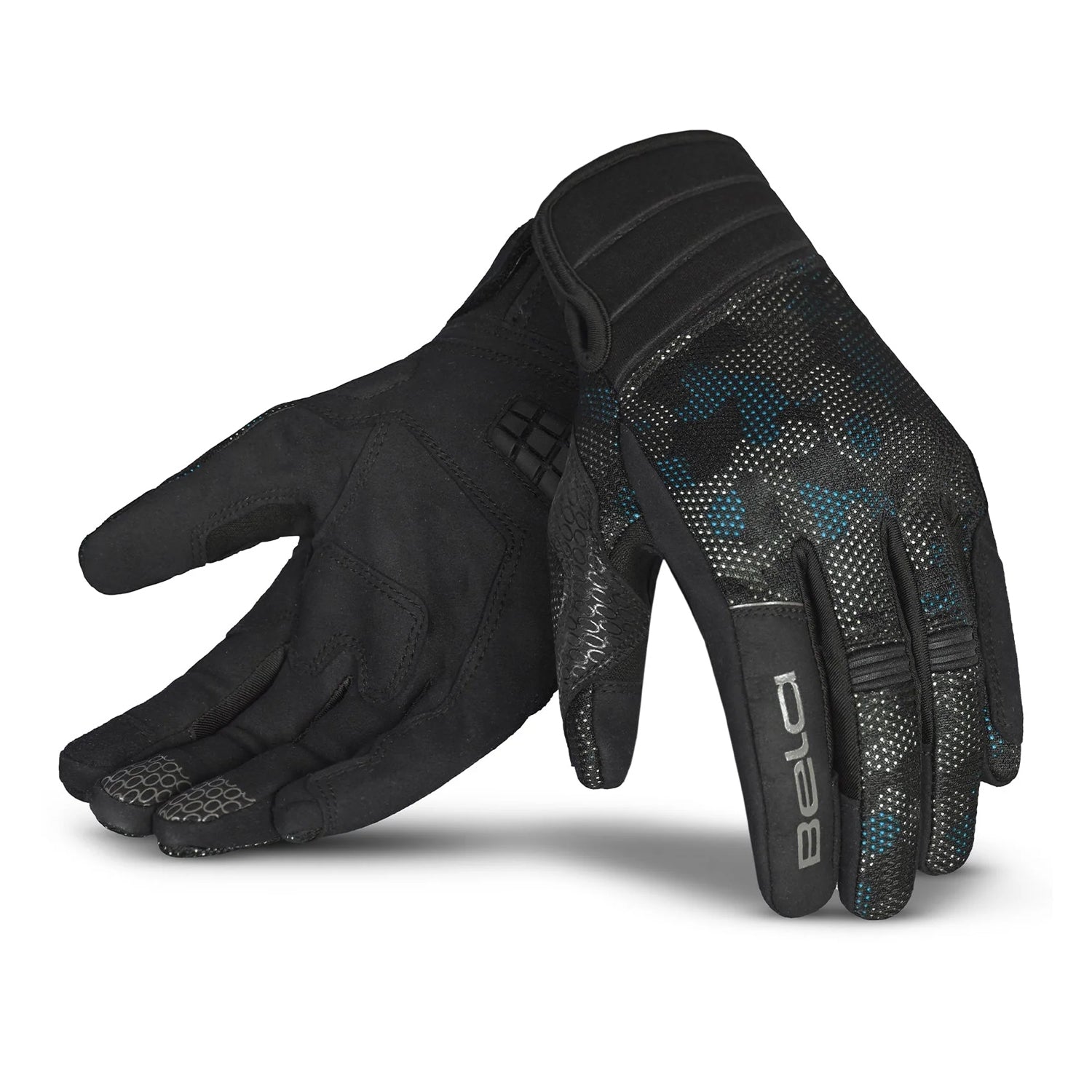 BELA CIRRUS CAMO Summer Motorcycle Textile Gloves Camouflage Blue Black – 1 – Maximomoto PT