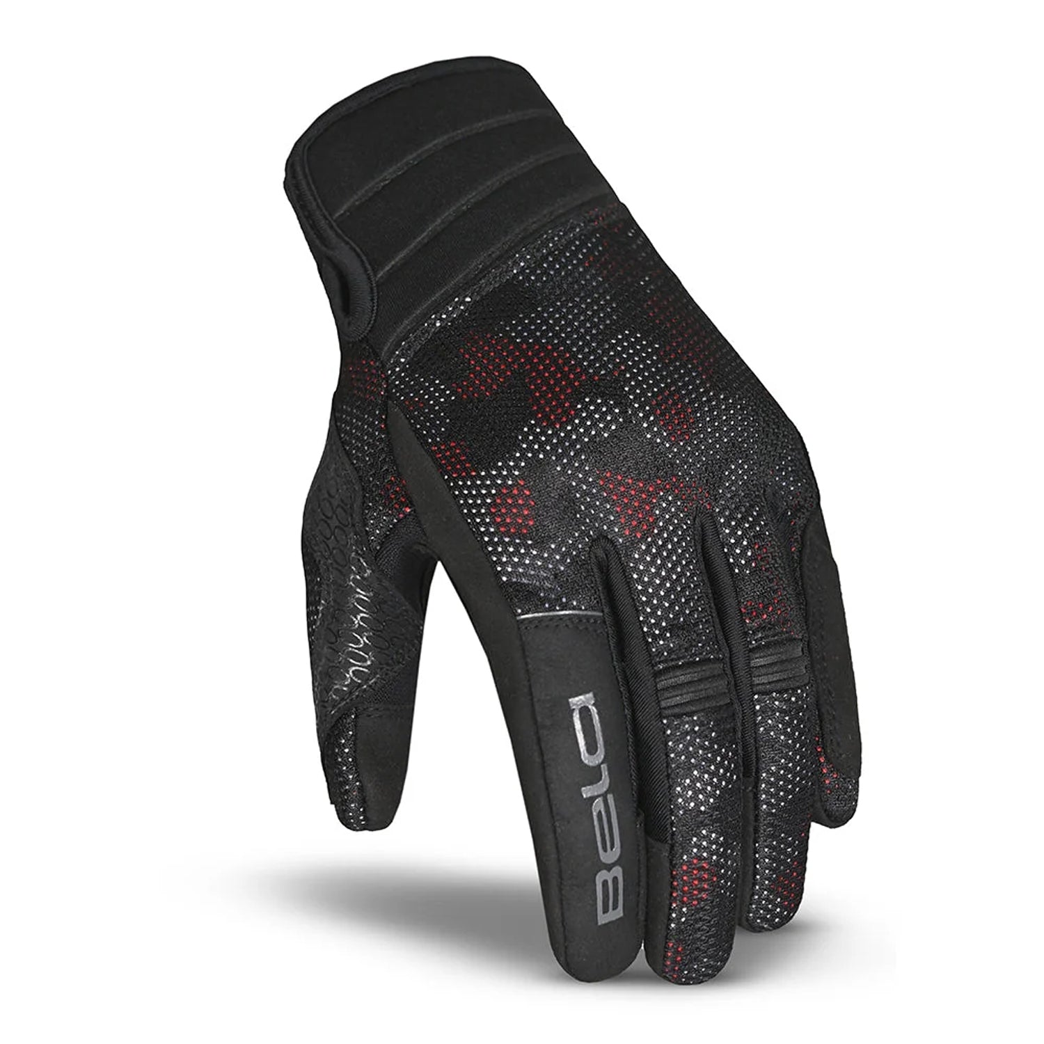 BELA CIRRUS CAMO Summer Motorcycle Textile Gloves Camouflage Black Red – 4 – Maximomoto PT