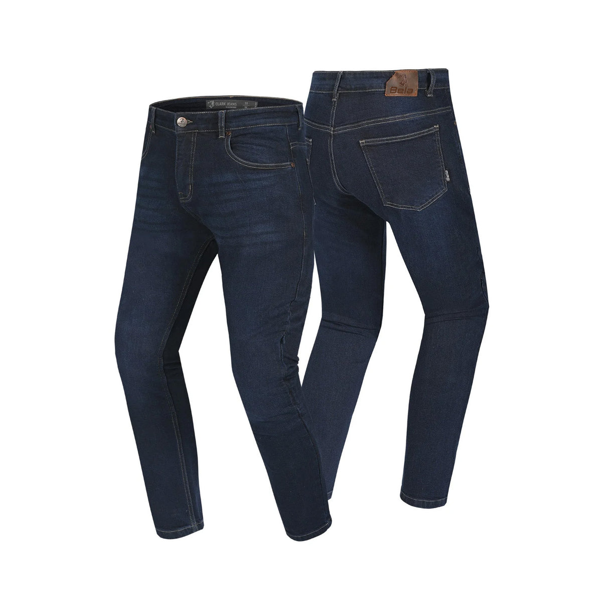 BELA CLARK Denim Jeans Moto Senhora Calcas Dark Spray Azul