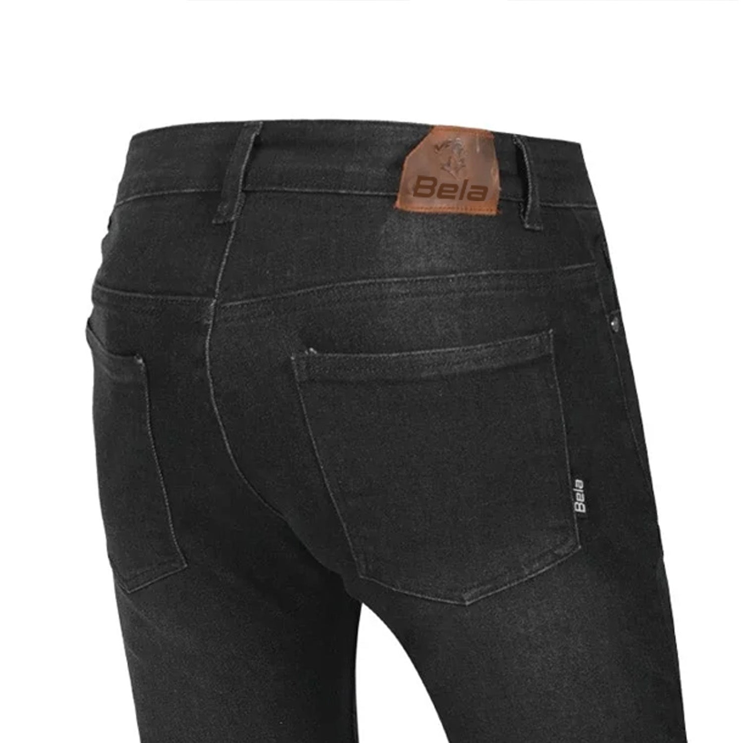 BELA CLARK Denim Jeans Moto Senhora Calcas Spray Preto – 5 – Maximomoto PT