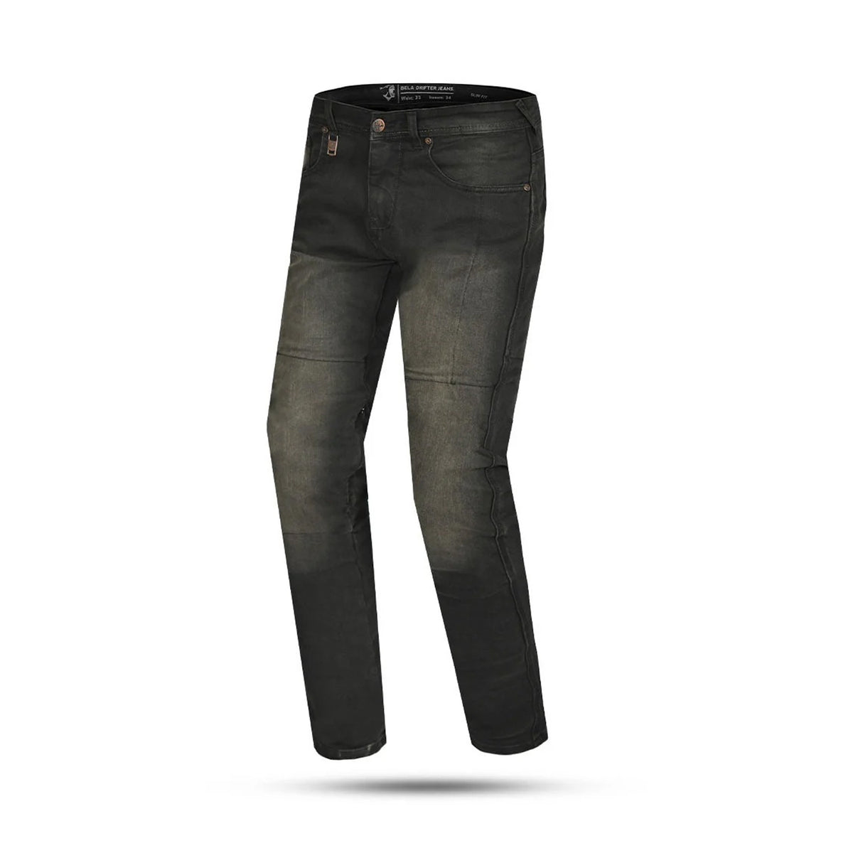 BELA DRIFTER Jeans De Moto 34L Preto Khaki Tint