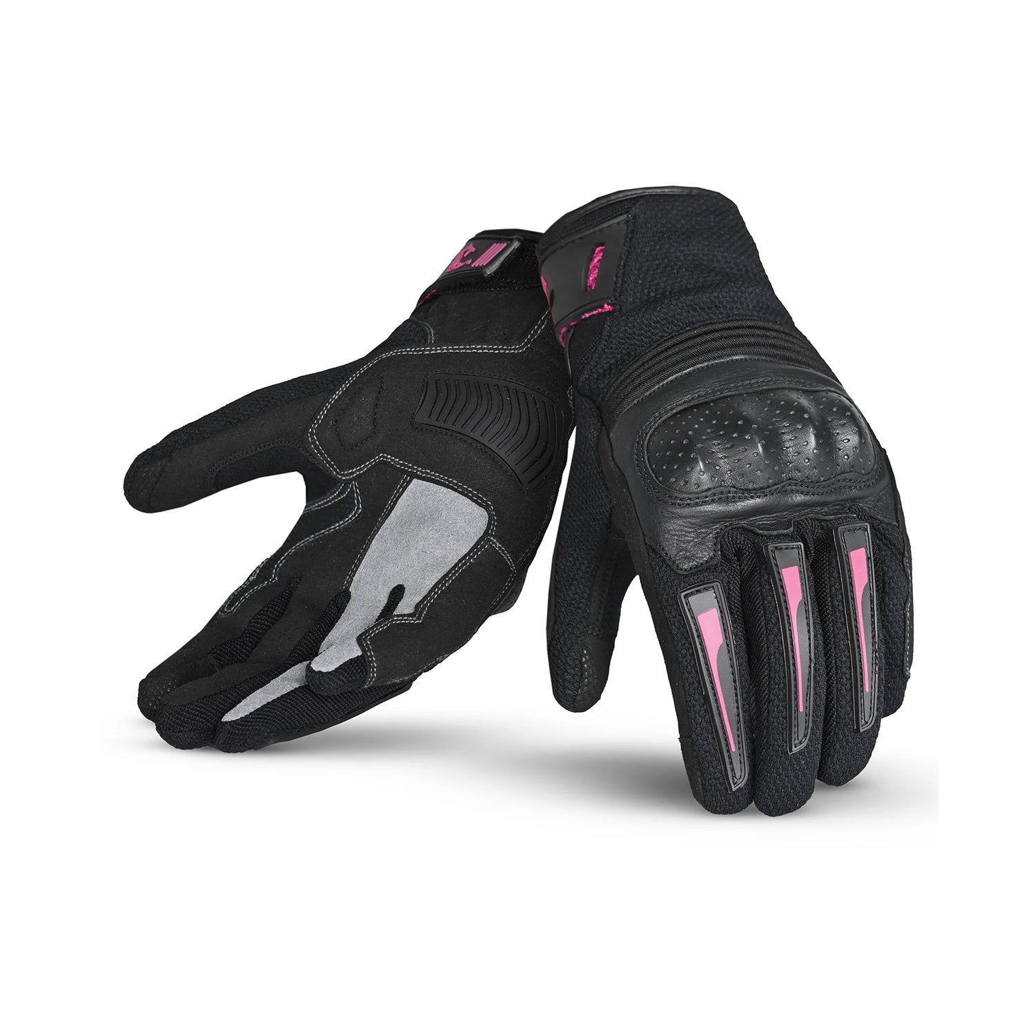 BELA DRIFT Motorcycle Ladies Textile Gloves Black Pink – 1 – Maximomoto PT