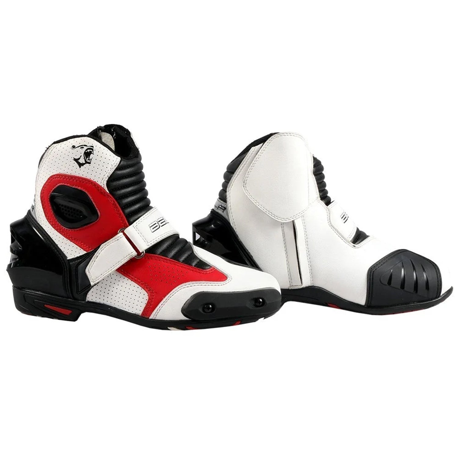 BELA FASTER Botas De Moto Couro Branco Vermelho – 2 – Maximomoto PT