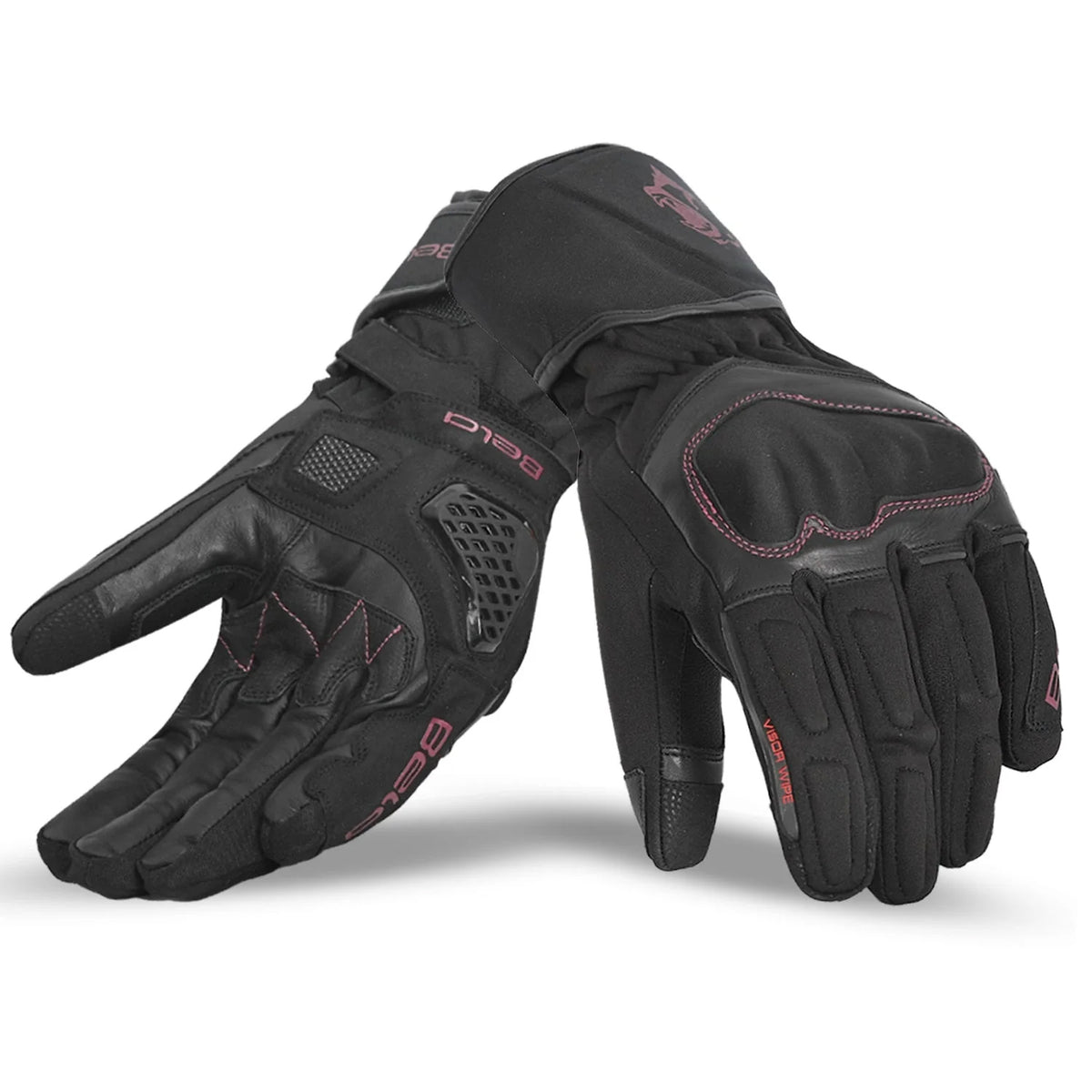 BELA FROST SHIELD Motorcycle Gloves Black Burgundy