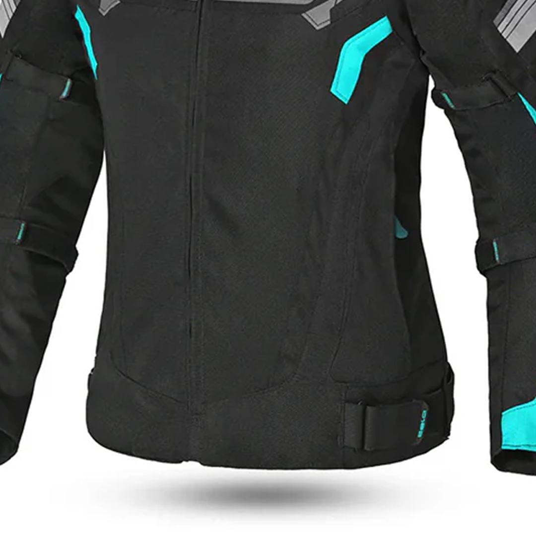 BELA HIGHLAND Women's Motorcycle Jacket Turquoise Black – 4 – Maximomoto PT