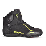 BELA JET EVO Moto Couro Botas Homem Preto Amarelo Fluor