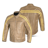 BEAUTIFUL NIGHT HAWK VINTAGE Motorcycle Leather Jackets Brown Beige