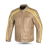 BEAUTIFUL NIGHT HAWK VINTAGE Motorcycle Leather Jackets Brown Beige