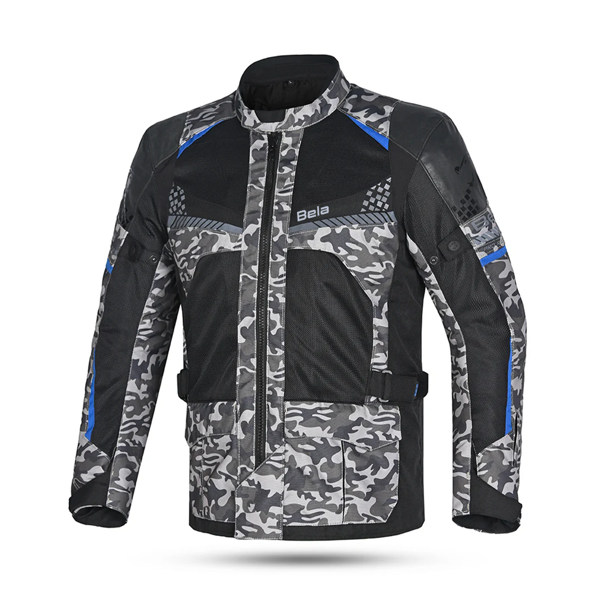 BELA ONSAKER Camouflage Motorcycle Textile Jackets Blue Black