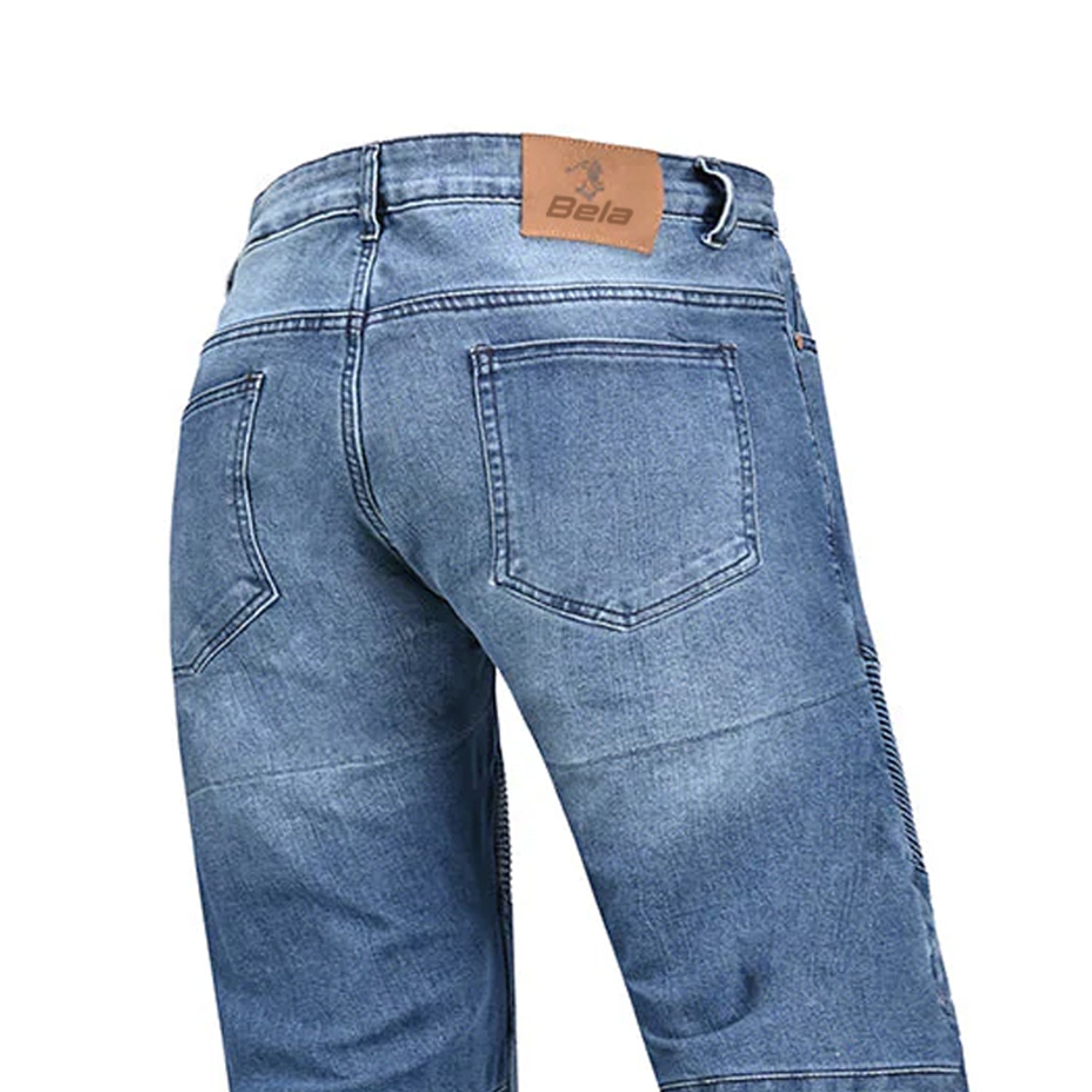BELA PISTON Textile Denim Jeans Motorcycle Pants Blue 34L – 8 – Maximomoto PT