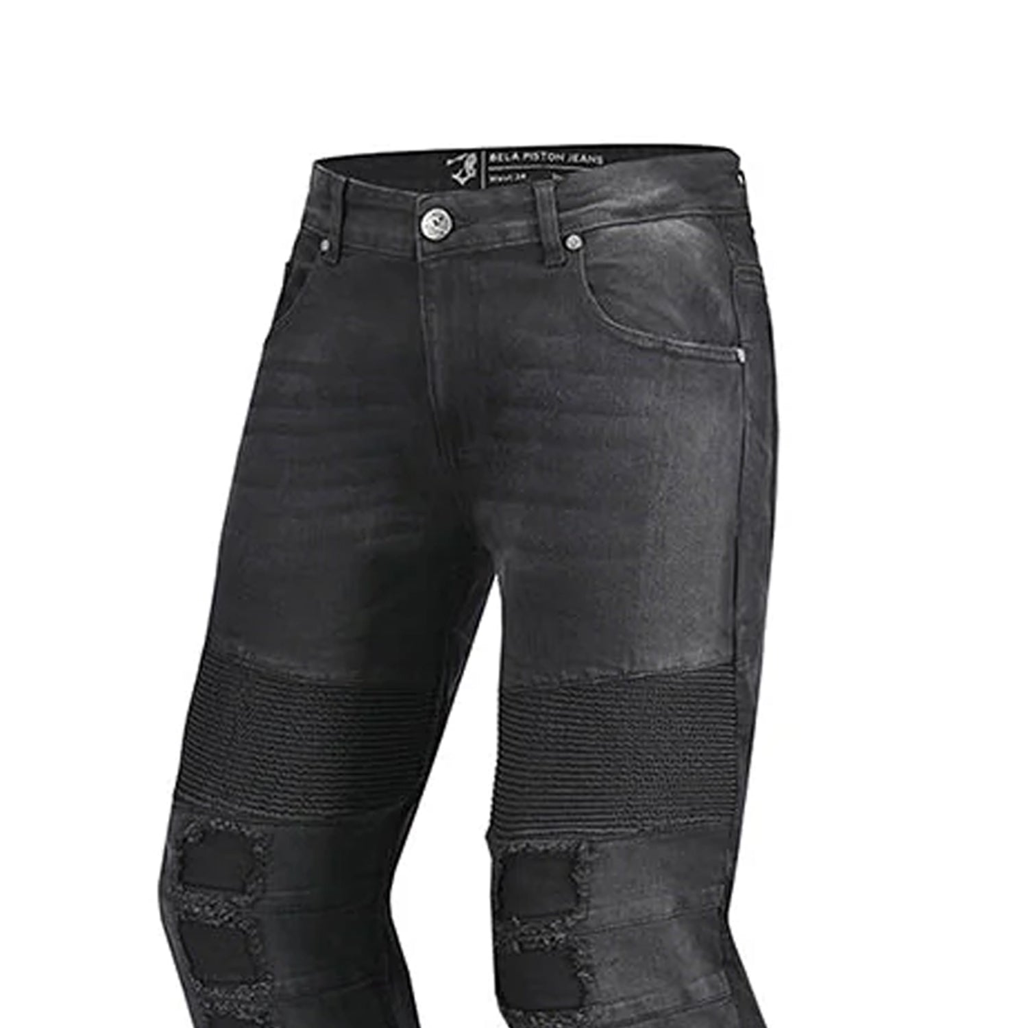 BELA PISTON Textile Denim Jeans Motorcycle Pants Black 34L – 5 – Maximomoto PT