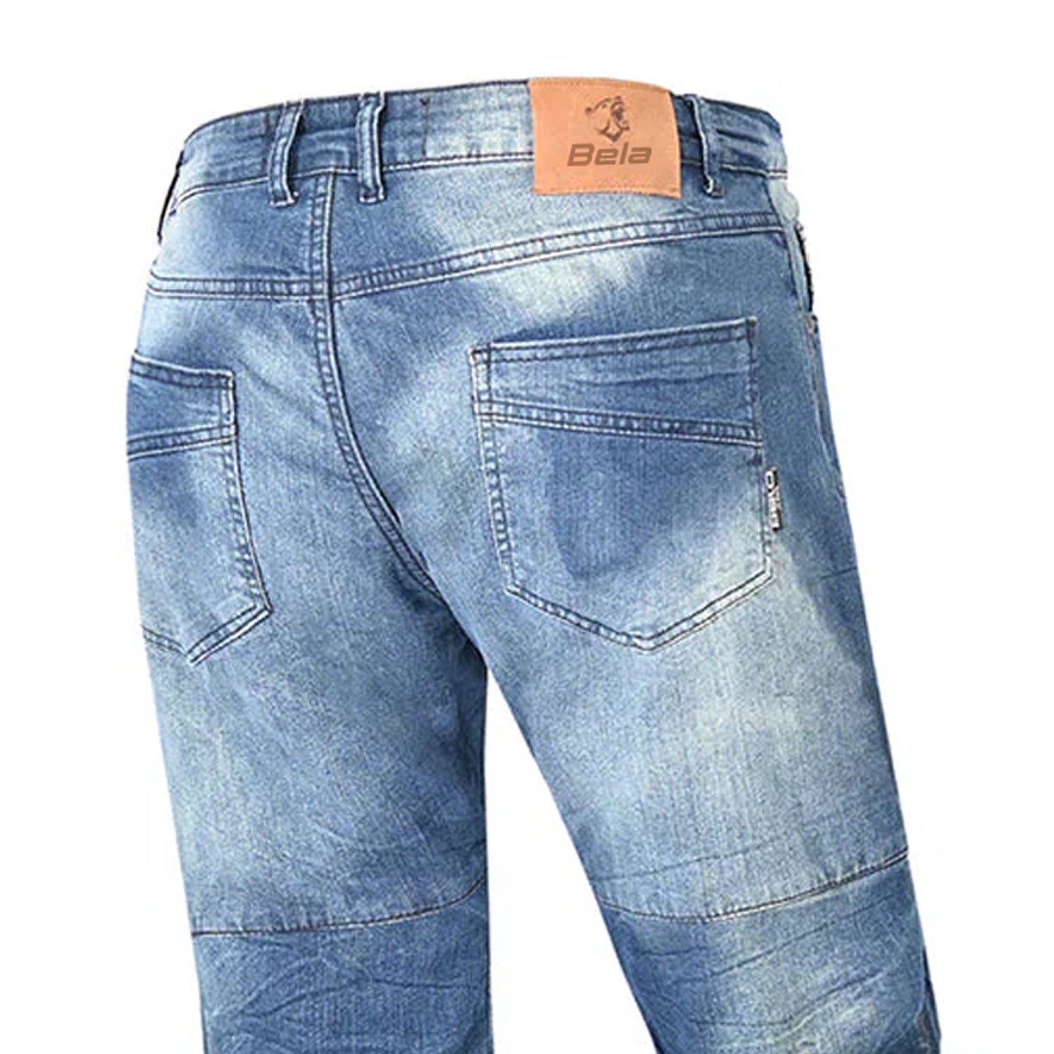 BELA PISTON Denim Jeans Moto Homem Calcas 32L Escuro Azul Spray – 3 – Maximomoto PT