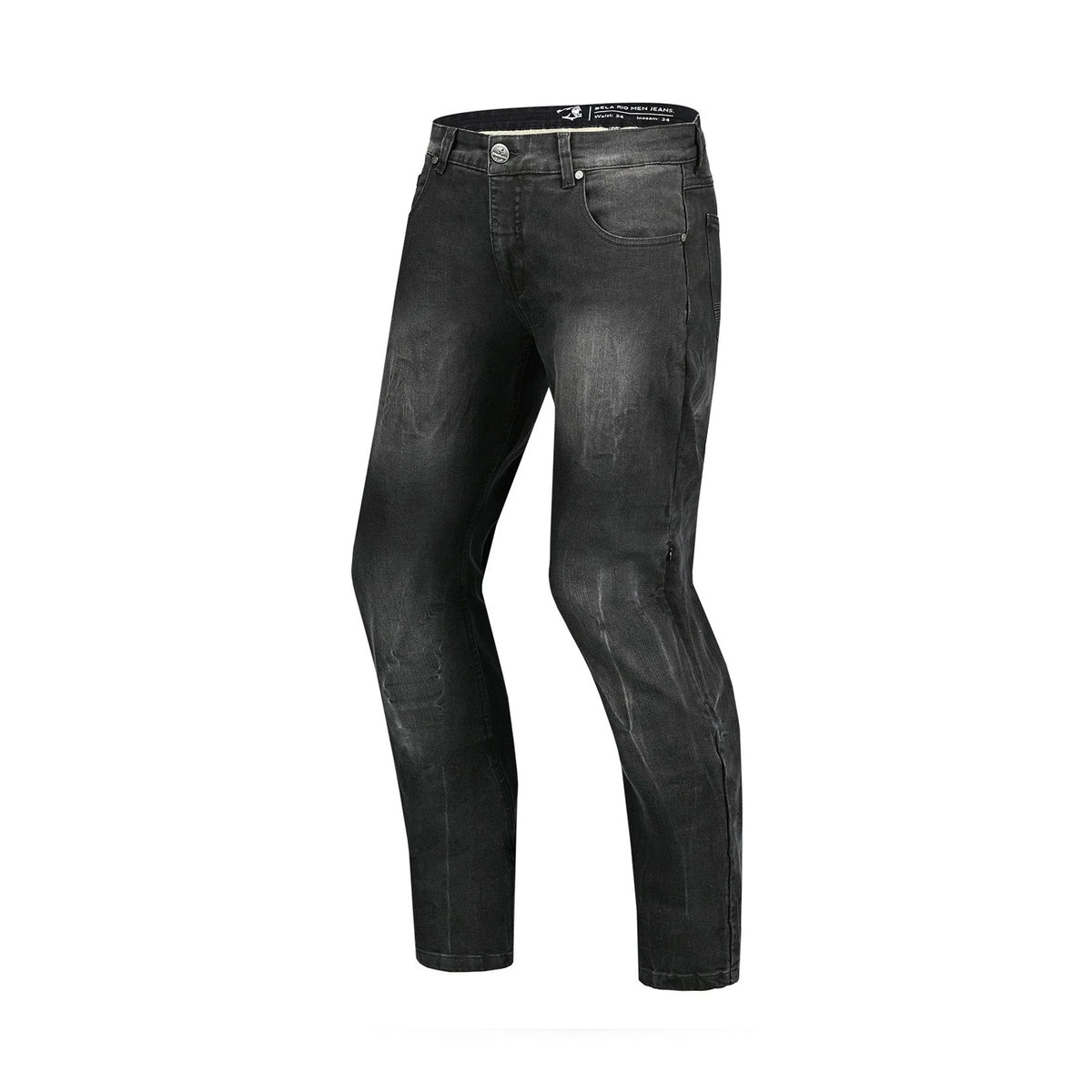 BELA RIO Moto Jeans Pants Black Dye 34L