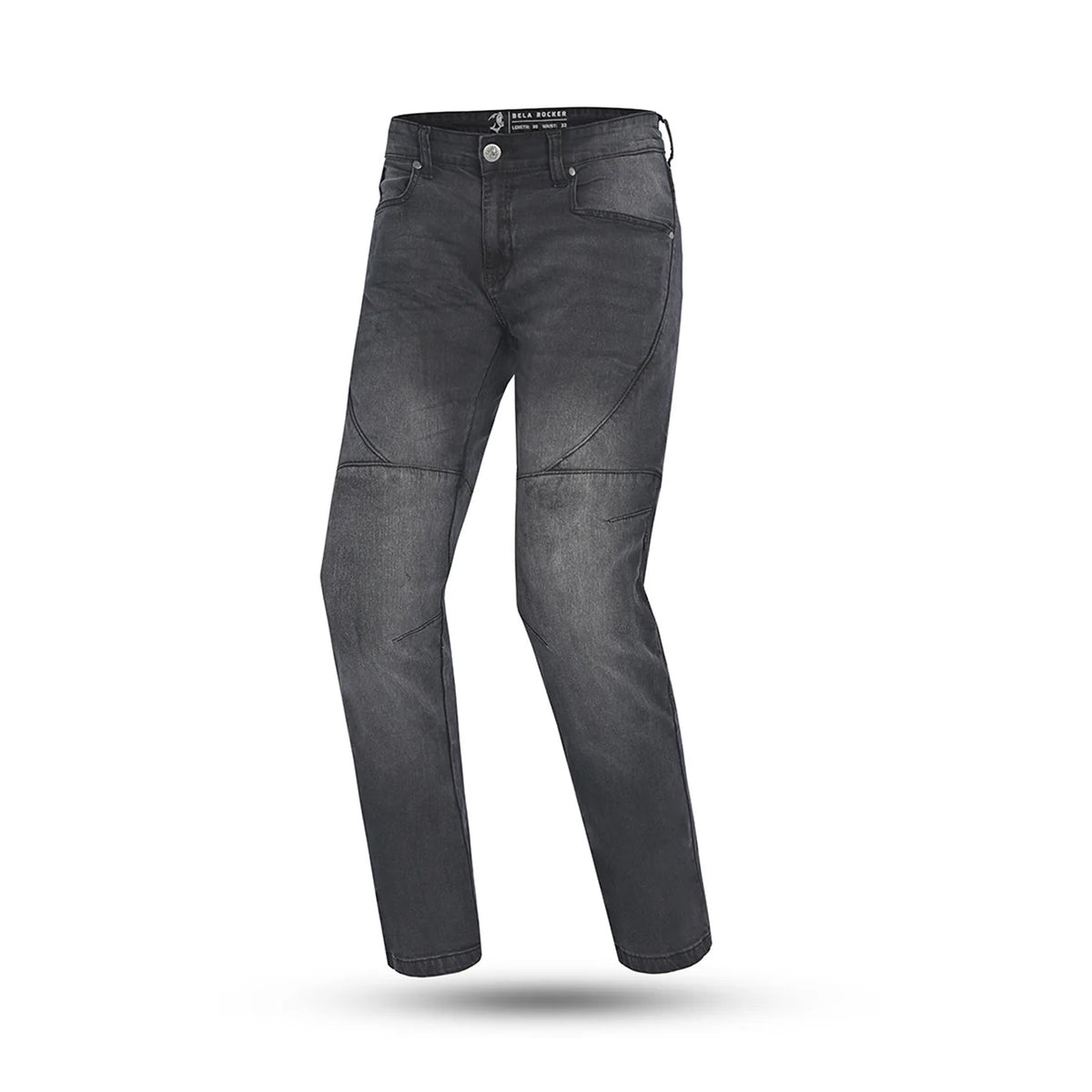 BELA ROCKER Vaqueiro Denim Jeans Moto Homem Calcas Preto 34L