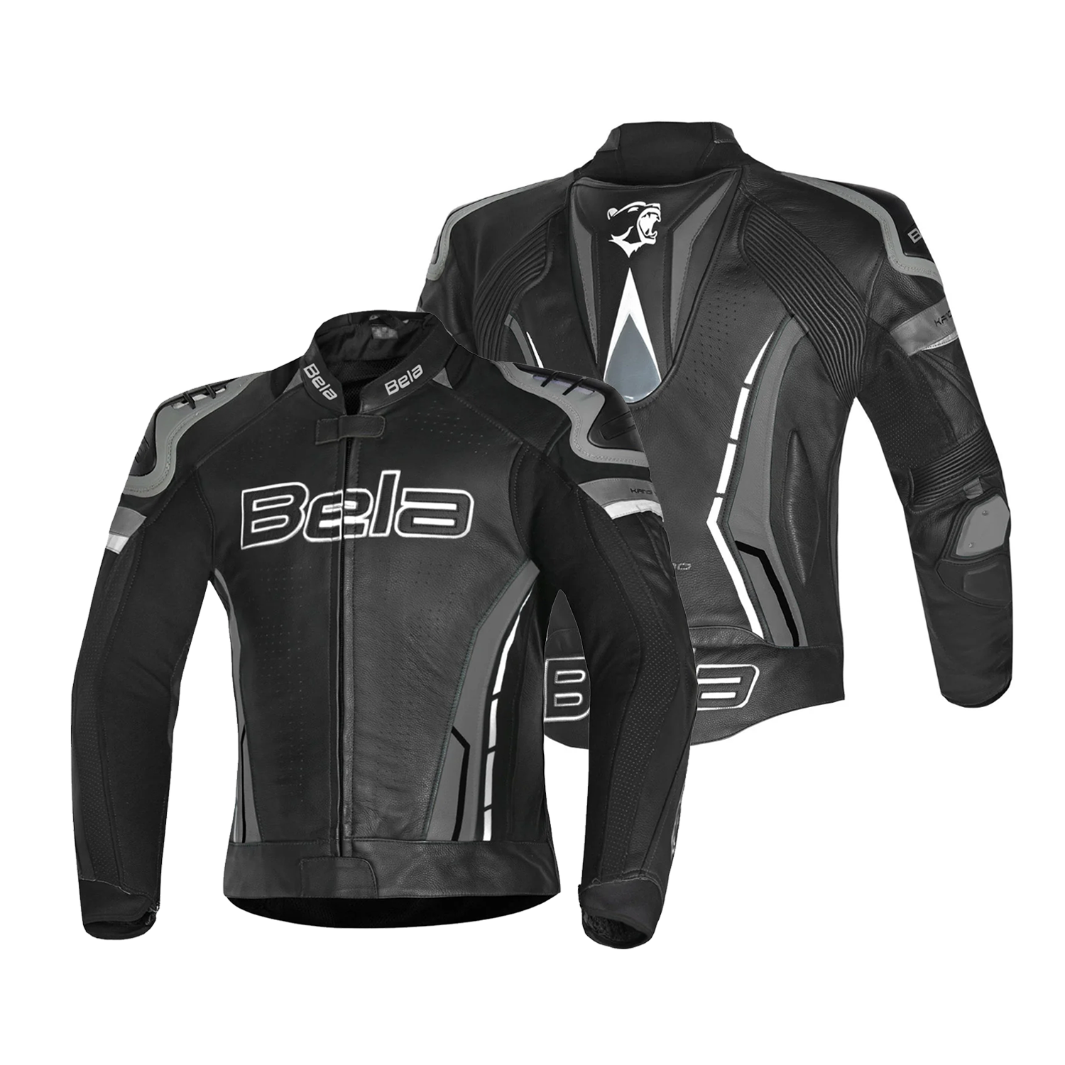 BELA ROCKET Moto Homem Couro Casacos Anthra Preto – 2 – Maximomoto PT