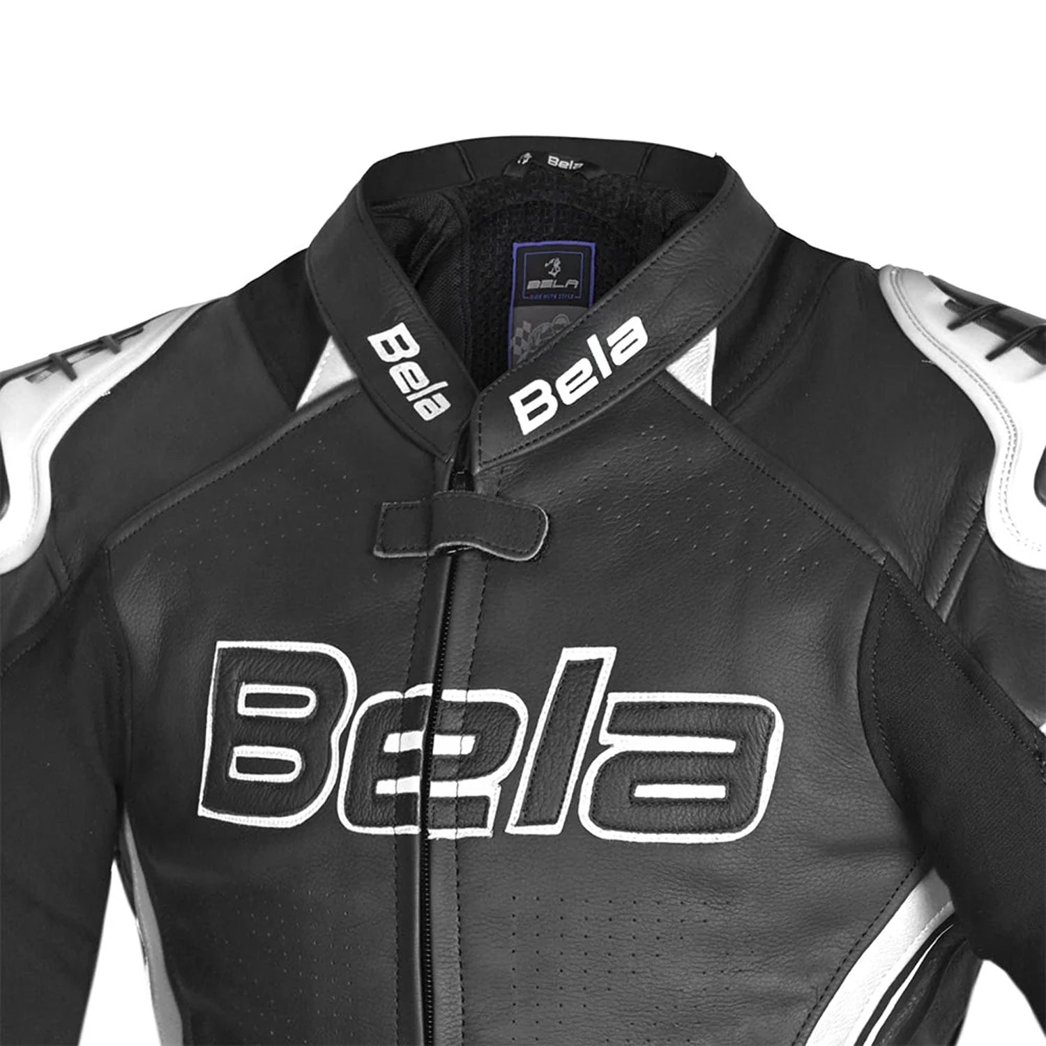 BELA Rocket Women's Leather Motorcycle Jackets Black White – 3 – Maximomoto PT