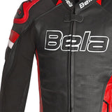 BELA Rocket Men's Motorcycle Leather Jackets Black Red