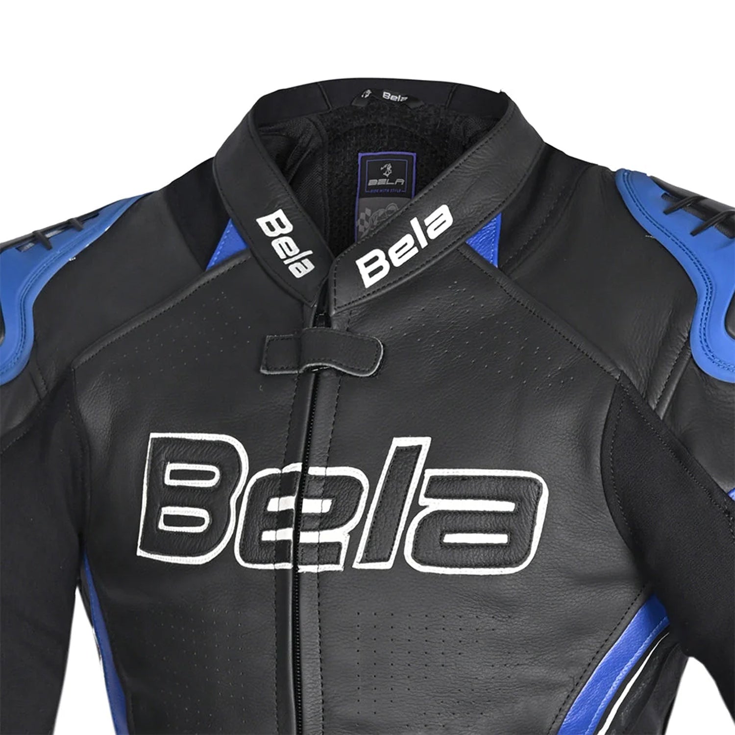 BELA Rocket Women's Motorcycle Leather Jackets Black Blue – 3 – Maximomoto PT