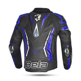 BELA Rocket Men's Motorcycle Leather Jackets Black Blue