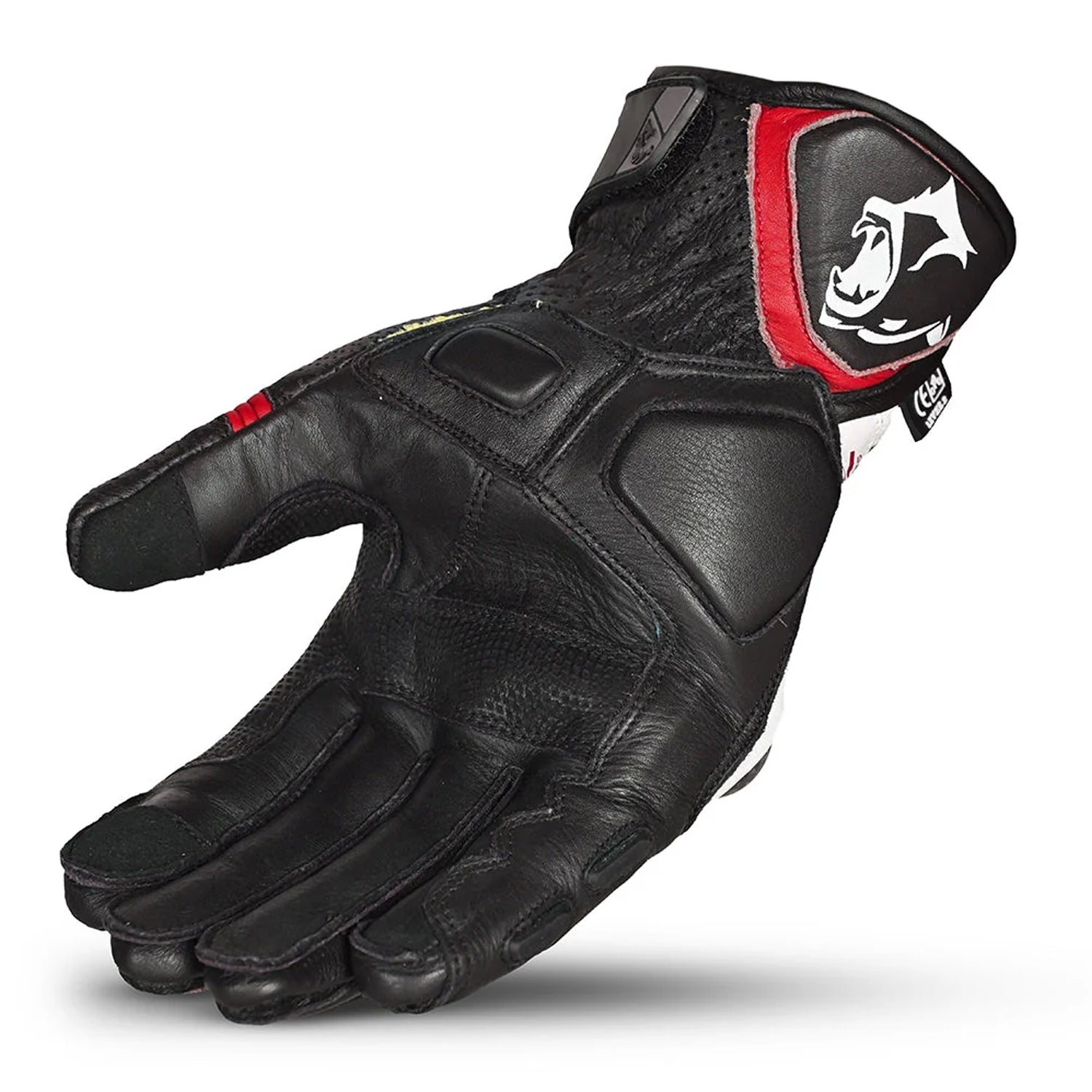 BELA ROCKET Leather Motorcycle Gloves Short White Red Black – 5 – Maximomoto PT