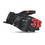 BELA ROCKET Luvas De Moto Couro Curta Preto Vermelho